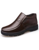 Genuine Leather Shoes Men Winter Boots Warm Cotton Shoes for Cold Winter Cow Leather Men Ankle Boots Male Footwear 452