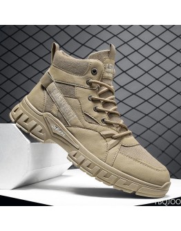 Arrival  Men's Vulcanize Shoes Nonslip  Boots Outdoor Hiking Designer Men's Shoes High  Men's Leather Shoes