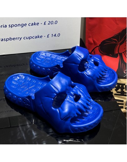 2023Man Summer Slippers Personalized Skull Design Couples  Outdoor Slides Thick Bottom EAV Beach Non-slip Leisure Slides