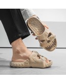 2023Man Summer Slippers Personalized Skull Design Couples  Outdoor Slides Thick Bottom EAV Beach Non-slip Leisure Slides