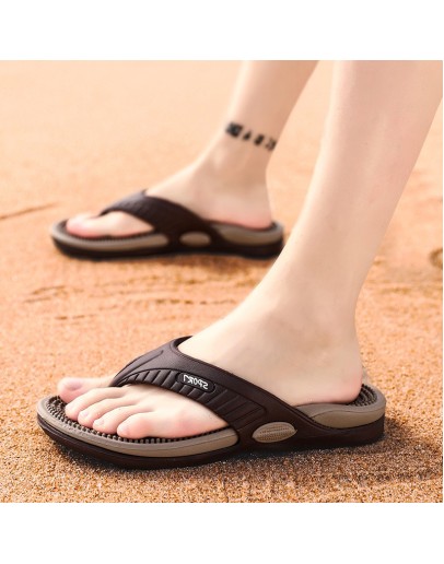EVA Flip-flops Men  Summer Men's Massage Slippers Beach Sandals Casual Shoes Size 40-45