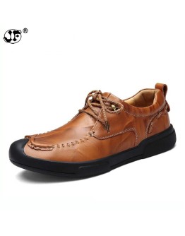   Men's Genuine Leather Shoes Men Lace Up Oxford Flats Summer Comfortable Handmade Moccasins Men Shoes822