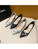 2023 Fashioon Shoes For Women Cute Blue Comfortable Office High Heel Shoes Lady  Sweet Spring Slip On High Heel Pumps