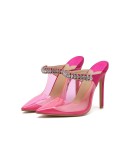  Rhinestone Pointed Transparent Stiletto Women's Banquet Party Shoes Women's Stiletto Heels Shoes for Women