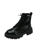 Women's Boots Sandals  Summer  Women's Ankle Boots Women Shoes Spring and Summer Lace Round Toe Martin Boots